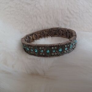 Elegant Metal and Turquoise Bracelet